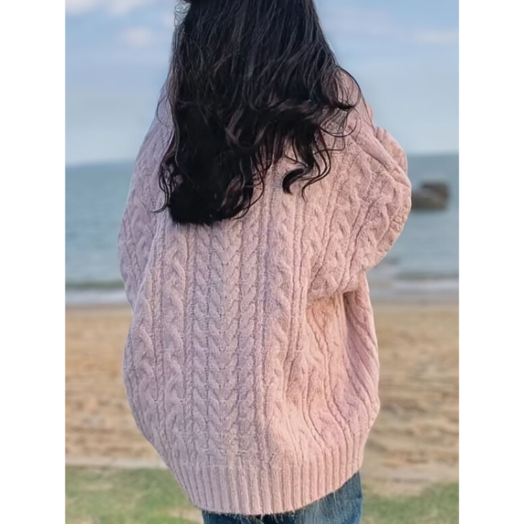 Chaleco de hombros caídos manga larga oversize estilo coreano